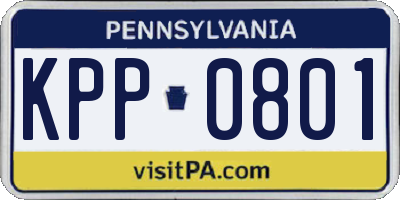 PA license plate KPP0801