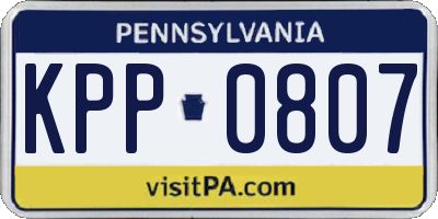 PA license plate KPP0807