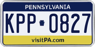 PA license plate KPP0827