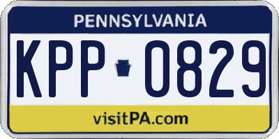 PA license plate KPP0829
