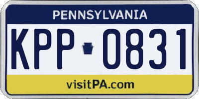 PA license plate KPP0831