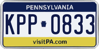 PA license plate KPP0833