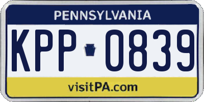 PA license plate KPP0839