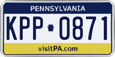PA license plate KPP0871