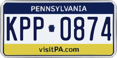 PA license plate KPP0874