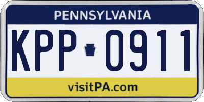 PA license plate KPP0911