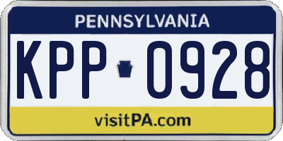 PA license plate KPP0928