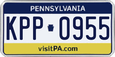 PA license plate KPP0955