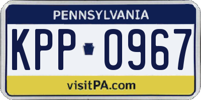 PA license plate KPP0967