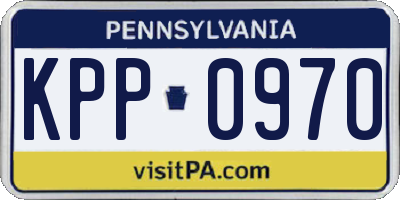 PA license plate KPP0970