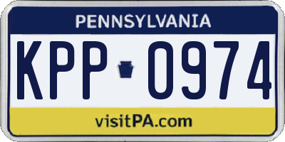 PA license plate KPP0974