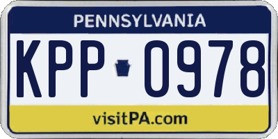 PA license plate KPP0978