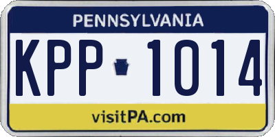 PA license plate KPP1014