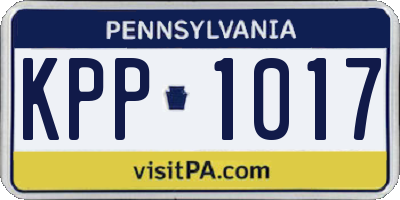 PA license plate KPP1017