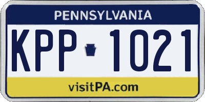 PA license plate KPP1021