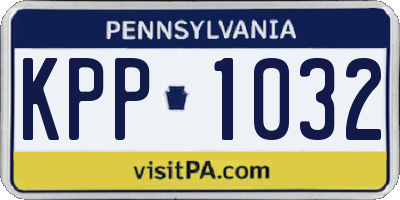 PA license plate KPP1032