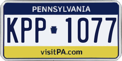 PA license plate KPP1077