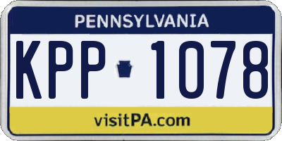 PA license plate KPP1078