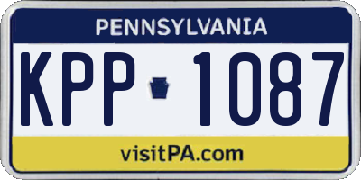 PA license plate KPP1087
