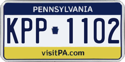 PA license plate KPP1102