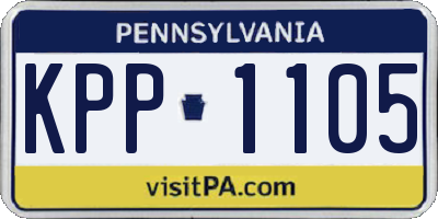 PA license plate KPP1105