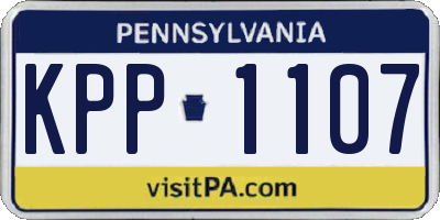 PA license plate KPP1107