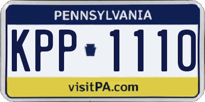 PA license plate KPP1110