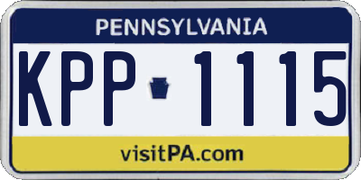 PA license plate KPP1115