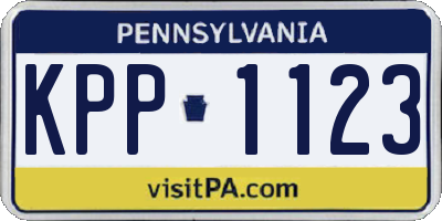 PA license plate KPP1123