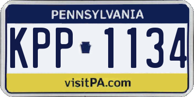 PA license plate KPP1134