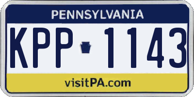PA license plate KPP1143
