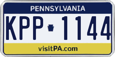 PA license plate KPP1144