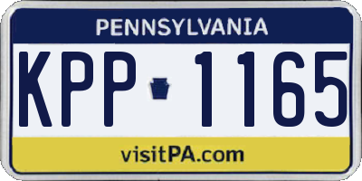 PA license plate KPP1165