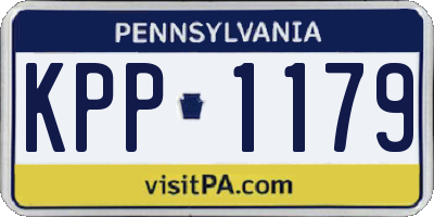 PA license plate KPP1179