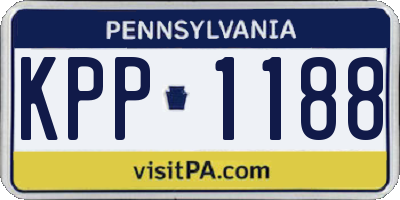 PA license plate KPP1188