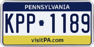 PA license plate KPP1189