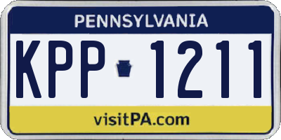 PA license plate KPP1211