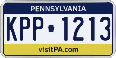 PA license plate KPP1213
