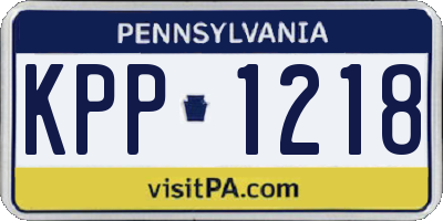 PA license plate KPP1218