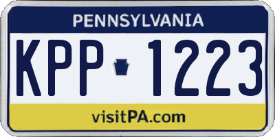 PA license plate KPP1223