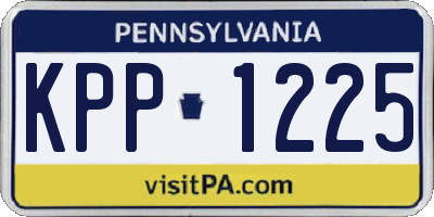 PA license plate KPP1225