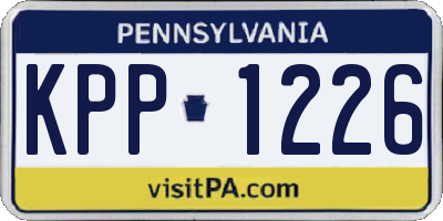 PA license plate KPP1226