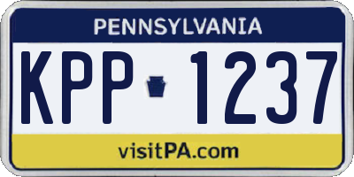 PA license plate KPP1237