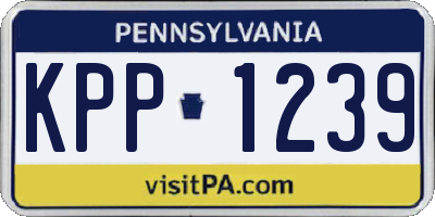 PA license plate KPP1239