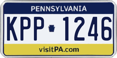 PA license plate KPP1246