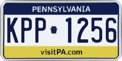 PA license plate KPP1256