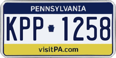 PA license plate KPP1258