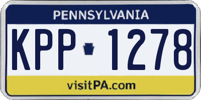 PA license plate KPP1278