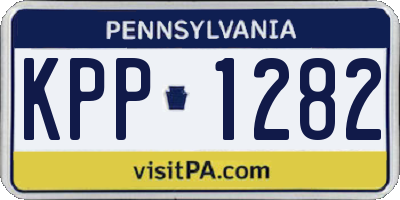 PA license plate KPP1282