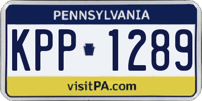 PA license plate KPP1289